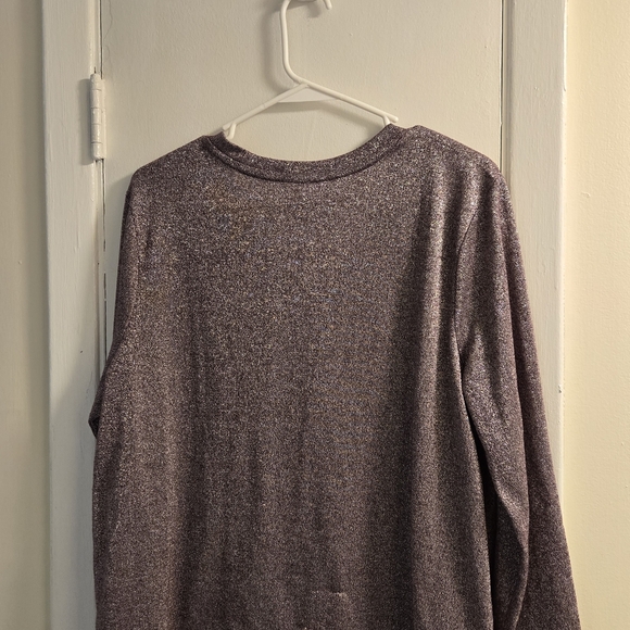 Faded Glory Metallic Purple Knit Top Long Sleeves Size 1XL - Picture 4 of 5